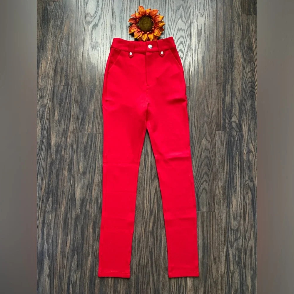 🦋B2G1🦋UNIQUE VINTAGE Red Cigarette Kitty Pants NWT | X-SMALL | - Picture 4 of 12